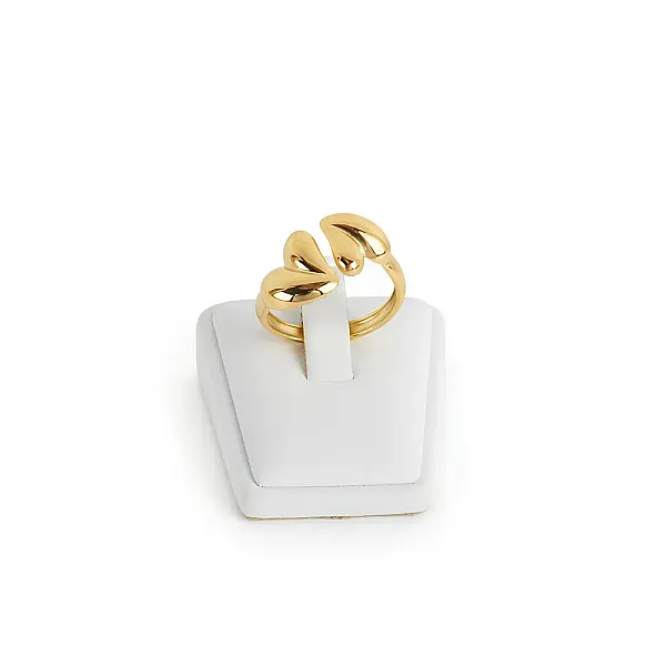 Δαχτυλίδι  με Δύο Καρδιές Ανοξείδωτο Ατσάλι